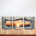  Gift-boxed sunset mug with name. The scenic horizon art mug is dishwasher safe. Picture shows all three sides of this personalized mug.